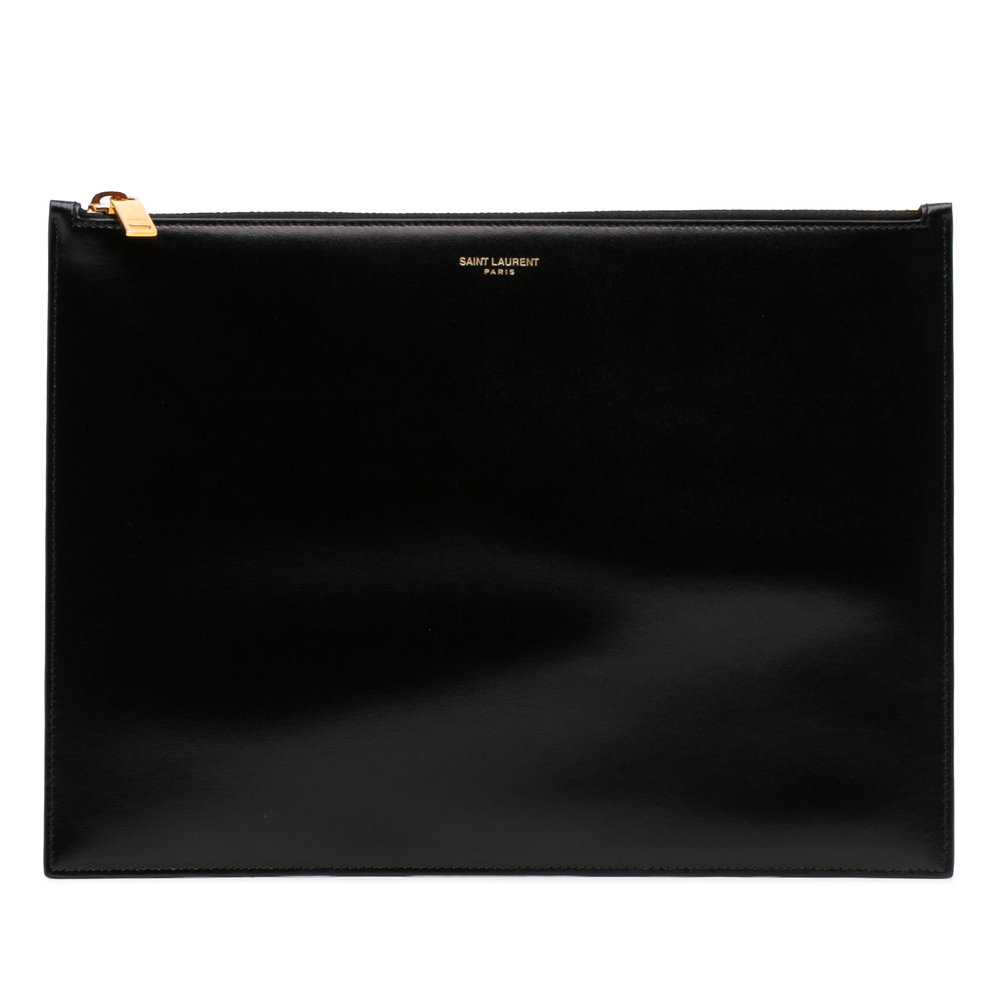 Pre-Loved Saint Laurent Leather Zip Clutch